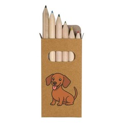 6 x ‘Miniature Dachshund Dog’ Short Colour Pencils (PE00078284)