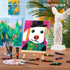 87 Pack Acrylic Painting Kit, Paint Kit with 3 Packs 15-Color Acrylic Paint, 3 W