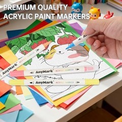 24 Colors Acrylic Paint Markers, Dual Tip Acrylic Paint Pens with Dot & Fine …