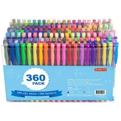 Shuttle Art 360 Pack Gel Pens Set, 180 Colors Pen 360 Piece 360