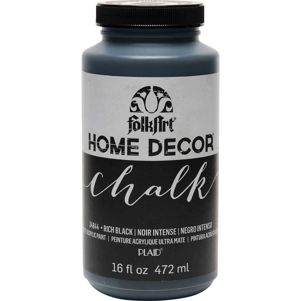 Home Decor Chalk Furniture Acrylic Craft Paint Rich Black 16 Oz Matt Finish Art