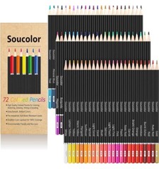 Soucolor 72Color Pencils for Adult Coloring Books Soft Core NEW Shipping Incl