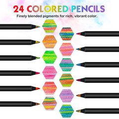 Art Supplies 24 Rainbow Colored Pencils, Teen Girl Gifts Trendy Stuff, Multic…