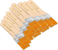 12PCS 1″ Flat Paint Brushes Nylon Bristle Wood Handle for Oil Acrylic Watercolor