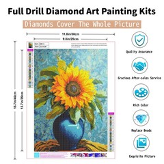 Yellow Orange Fall Diamond Art Kit 16 x 12 Inch 5D Painting Craft