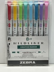 Zebra Mildliner Double Ended Water Resistant Creative Markers – 8 Count
