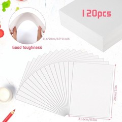 120 Sheets Watercolor Paper 8.5 x 11 White 140 lb
