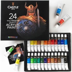 Castle Art Supplies 24 X 12ML Acrylic 0.41 Fl Oz (Pack of 24), Multicolor