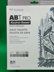 Tombow ABT Pro Alcohol Based Markers Set of 12 Gray Palette