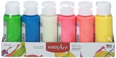 6 Color 2 Ounce Glow in the Dark Acrylic Paint Set Luminous Art Craft Supplies