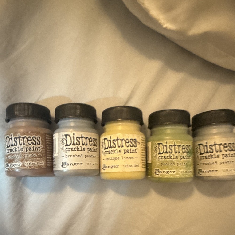 Ranger Distress Crackle Paint Set of 5 Jars, Multicolor Assorted Colors