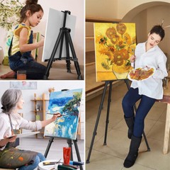 Adjustable Height Metal Tripod Artist Sketch Oil Painting Easel Stand Art Rack