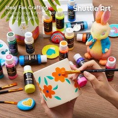 100 Colors Acrylic Paint, 2oz/60ml Bottles, Include 2 Sets of 12 Paint Brushe…