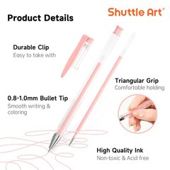 Pastel Gel Pens, 24 Pastel Milky Colors Gel Pen for Black Paper, Adults Color…