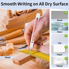 20mm Long Nib Deep Hole Marker Pen,Fine Tip Permanent for Wood,Metal Drill Reach
