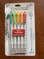 New Dot Zebra Mildliner 5ct Creative Marker Double Ended Bullet Point 2mm-5mm!!