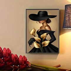 Diamond Art Kits for Adults, 5D DIY Women and Flower Diamond Painting Kits for B