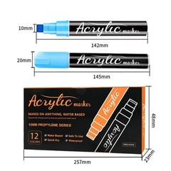 Jumbo 12Colors Markers, Acrylic Paint Pens, 10mm Felt Tip Jumbo Poster
