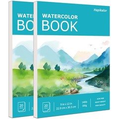 2 Pack 9×12 Inch Watercolor Paper Pad Bulk School Supplies Art Craft Teal Cover