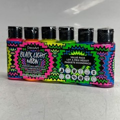 DECOART (6 PACK) Paint Black Light Neon 2 fl oz.