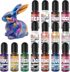 Alcohol Ink Set – 15 Colors Alcohol Inks for Resin, Highly Concentrated Alcohol