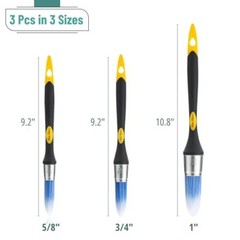 Bates- Trim Brush Set, 5/8”, 3/4” and 1”, Trim Paint Brush, Small Paint Brush,