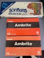 GRUMBACHER ARTISTS’ FINE SOFT PASTELS 30 HALF-LENGTH PASTELS & AMBRITE 12 COLORS