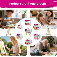24-Pack 10cm (4″) Mini Canvas for , 100% Cotton Acid-Stretched Canvases with …