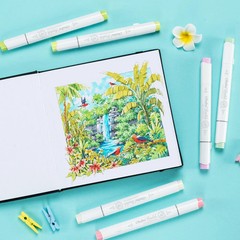 Double-Sided Marker Pad Art Sketchbook Bleedproof – 6.3×6.3 Small Square