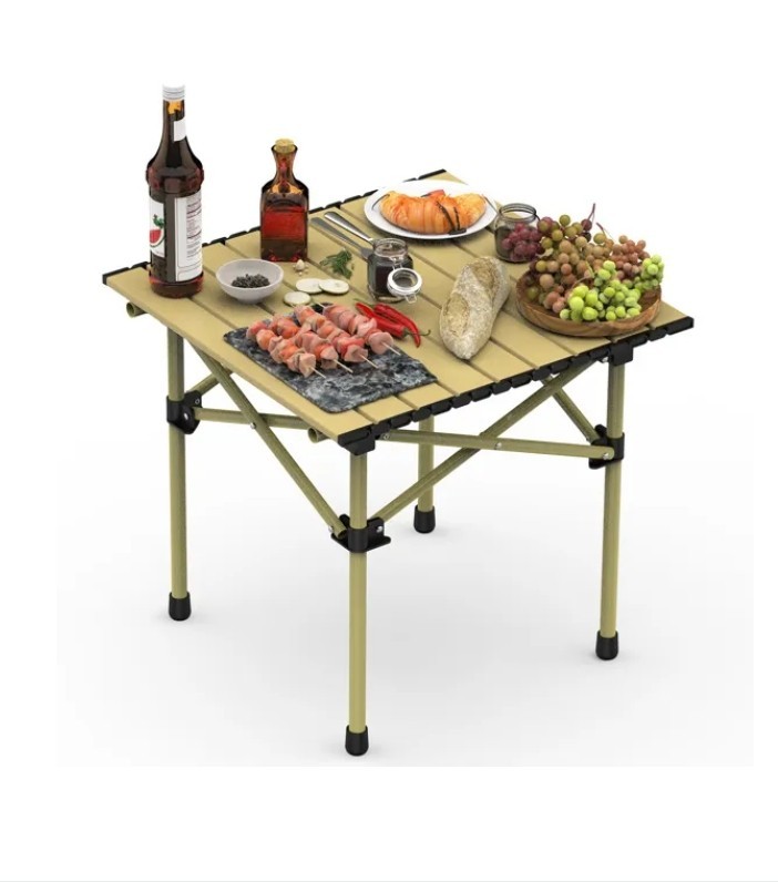 Folding Camping Table, Portable Upgraded Carbon Steel Table with Heavy Duty Carr