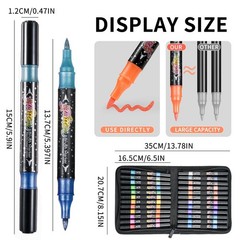 48 Colors Glitter Brush Markers,24 Pack Dual Tip Brush Glitter Marker for Doo…