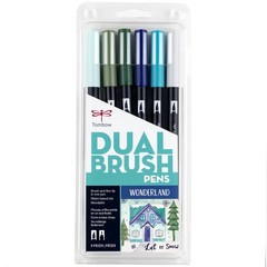 6 PCS 56227 Dual Brush Pen Art Markers Wonderland Portrait Blendable Fine Tip