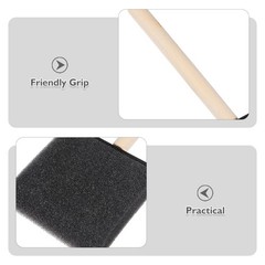 24Pcs Reusable Black Foam Paint Brushes Wood Handle for Preschool Art and Crafts