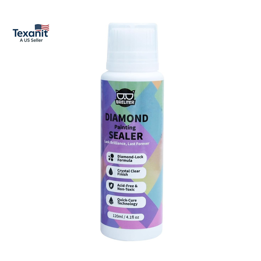 Diamond Painting Sealer, 120ML Clear Glue for Diamond Art, Quick-Drying Adhesive