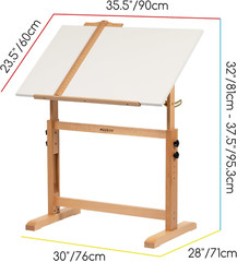 White Adjustable Drafting Table: 35.5″ X 23.5″ Art Drawing Desk with Height Adju