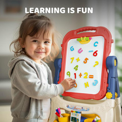 Art Easel for Kids Adjustable Toddler Easel Stand for Painting, Magnetic Double