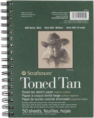 Strathmore 400 Series Sketch Pad, Toned Tan, 5.5×8.5 inch, 5.5×8.5, Tan