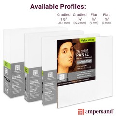 Ampersand Art Supply Primed Smooth Artist Panel | 12″ x 16″ | 1/8″ Flat Profi…