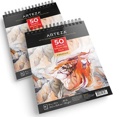 Drawing Paper Pad, 8 X 10 Inches, Pack of 2, 50 Sheets Each, Spiral Bound Artist