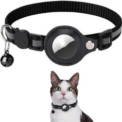 Reflective Pet Collar AirTag Holder Case Anti-Lost Tracker Mount Bell