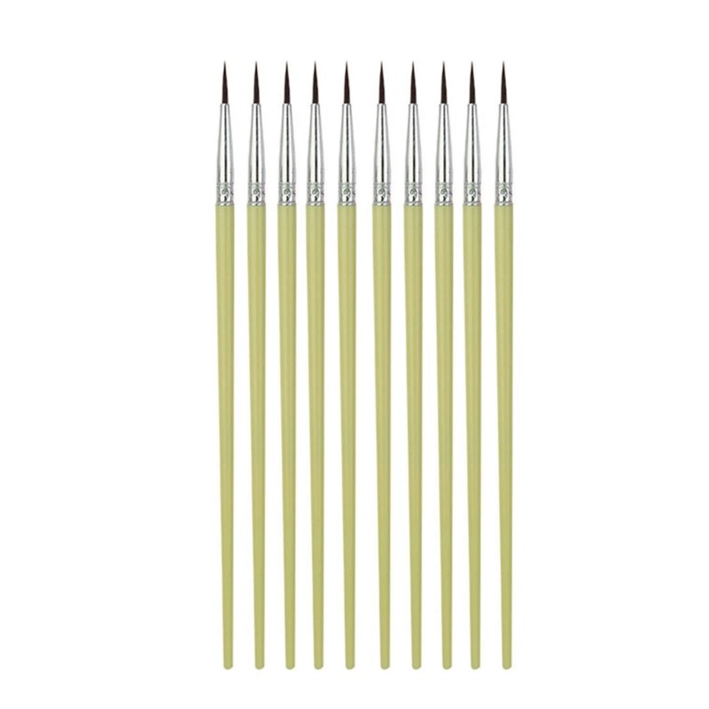 Paint Brush, 10Pcs Round Pointed Tip Nylon Hair Brushes for Acrylic, Watercolor