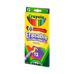Crayola Erasable Colored Pencils 12 Pack 68-4412 School Art Supplies NEW