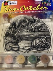 1996 Craft House Etched Sun Catcher Paint By Number kit. #38831 South Seas
