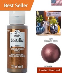 Durable Waterproof Chocolate Brown Metallic Paint – 2 oz for Multiple Surfaces