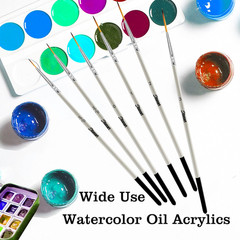 Script Liner Paintbrush 6 PCS Highly Flexible Liner Brush Extra Long Fine Point