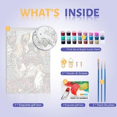 Framed Paint by Numbers Kit for Adults Beginner & Kids Ages 812, Funny Dog Ad…