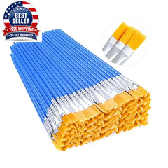 50Pcs Painting Brushes Set Art round Flat Hair Nylon Hair Paint Brush for Oil Ac