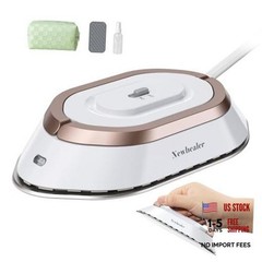 Travel Iron Set, 100-240V Mini Dry Iron for Clothes (No Steam) | Max White