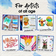 Watercolor Brush Pens for Lettering, Coloring, Calligraphy – Set of 28