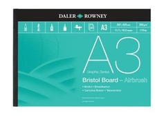 A3 DALER ROWNEY BRISTOL BOARD SMOOTH WHITE CARD AIRBRUSH INK ARTIST PAD 250GSM